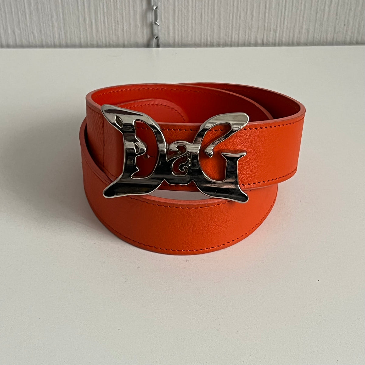 Dolce & Gabbana 2000s Orange Leather Belt