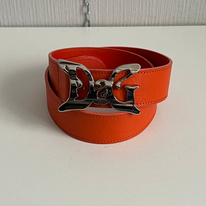Dolce & Gabbana 2000s Orange Leather Belt