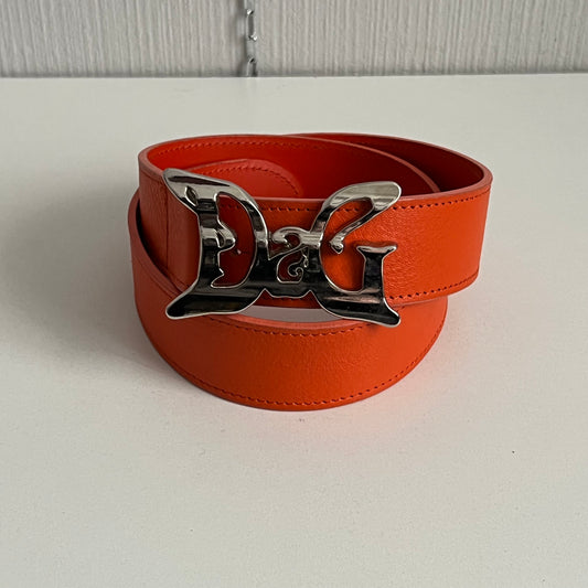 Dolce & Gabbana 2000s Orange Leather Belt