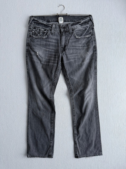 True Religion Vintage Grey Straight Jeans