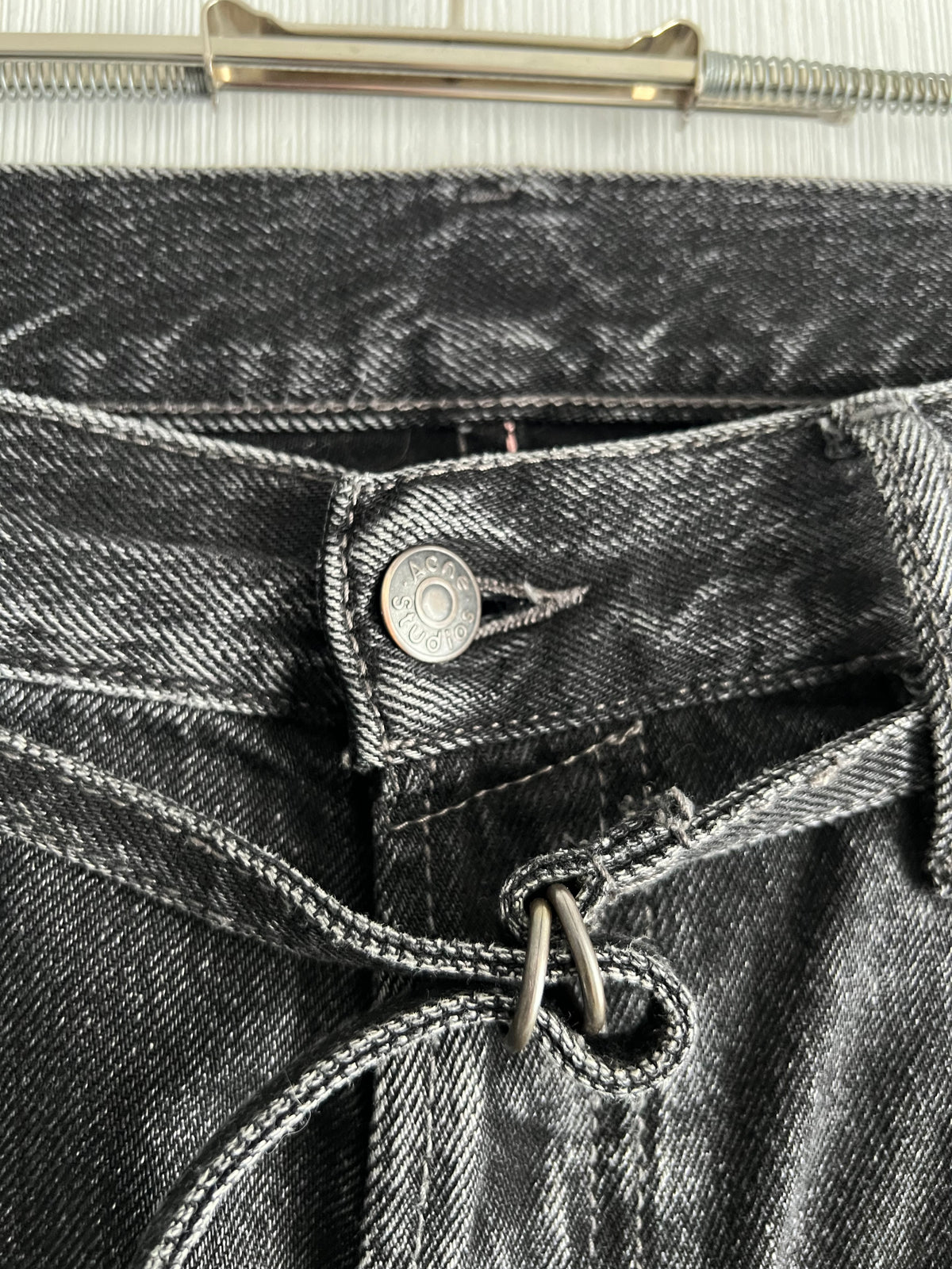 Acne Studios 1991 Toj Vintage Black Denim Pants Mens Baggy Jeans Made in Italy