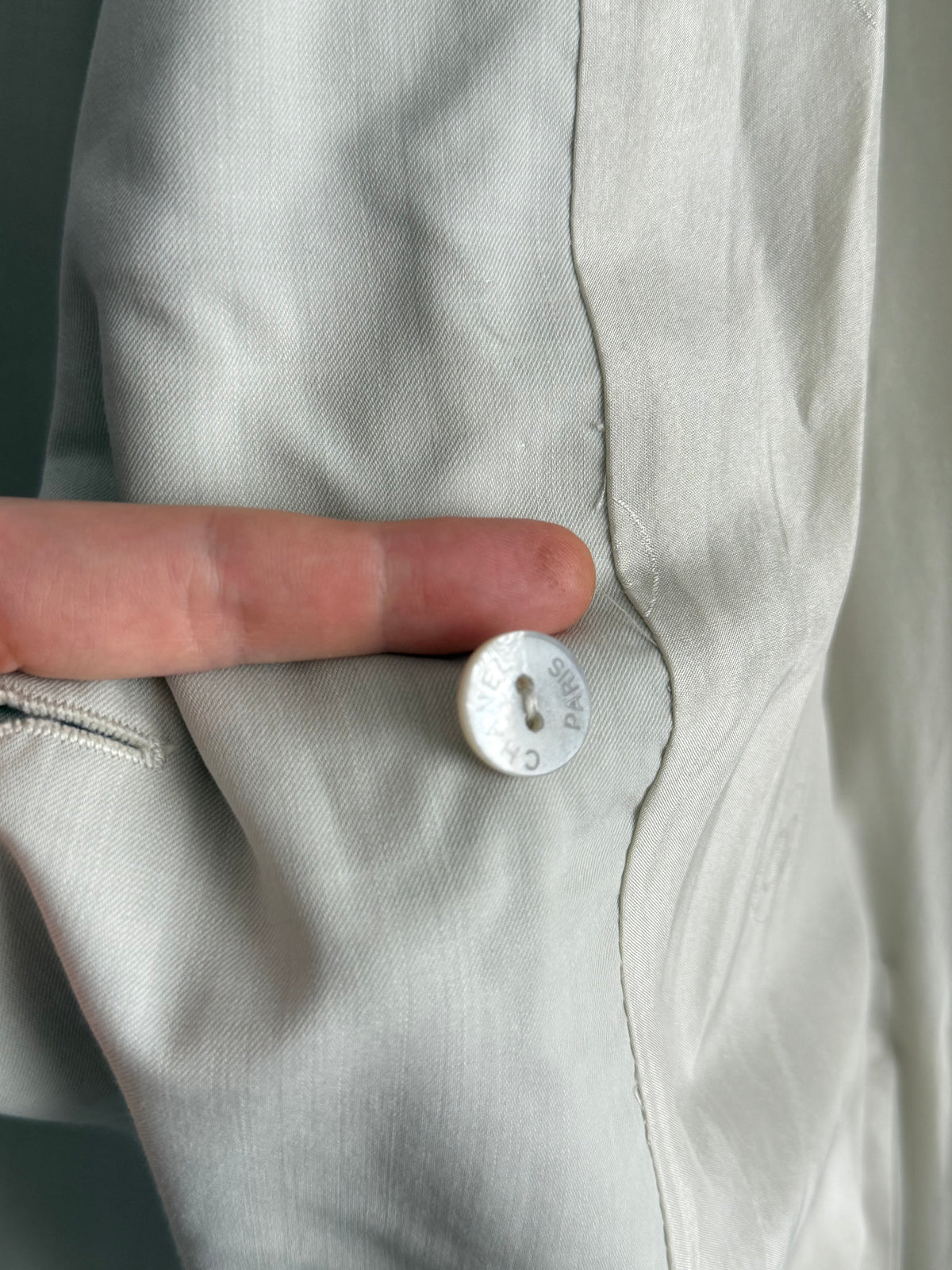 Chanel Beige Lightweight Wool Blazer