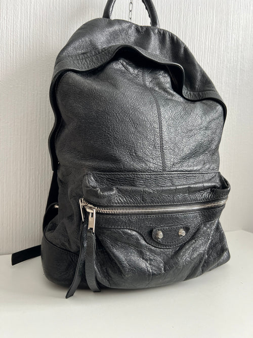 Balenciaga Black Leather Backpack