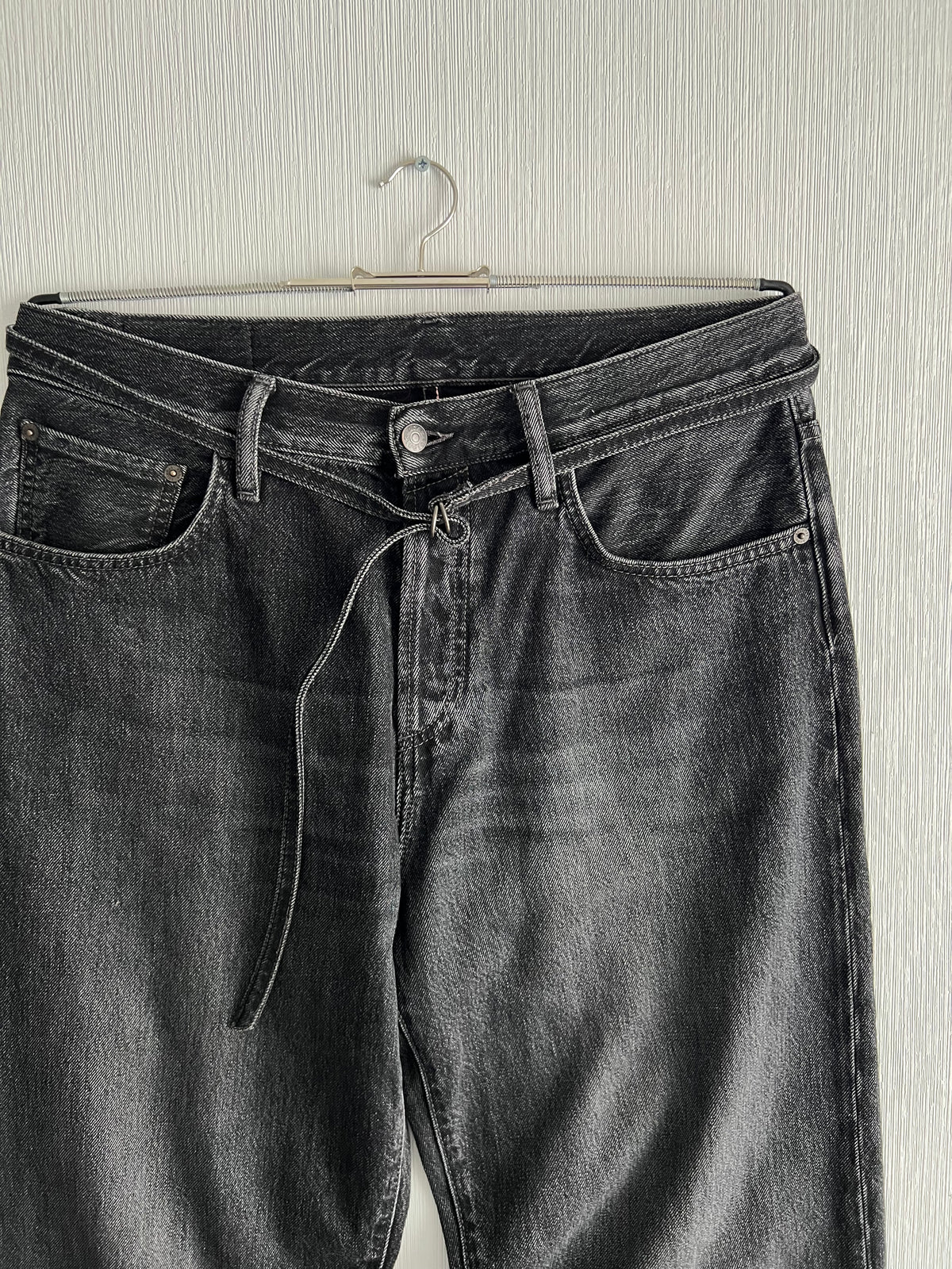 Acne Studios 1991 Toj Vintage Black Denim Pants Mens Baggy Jeans Made in Italy