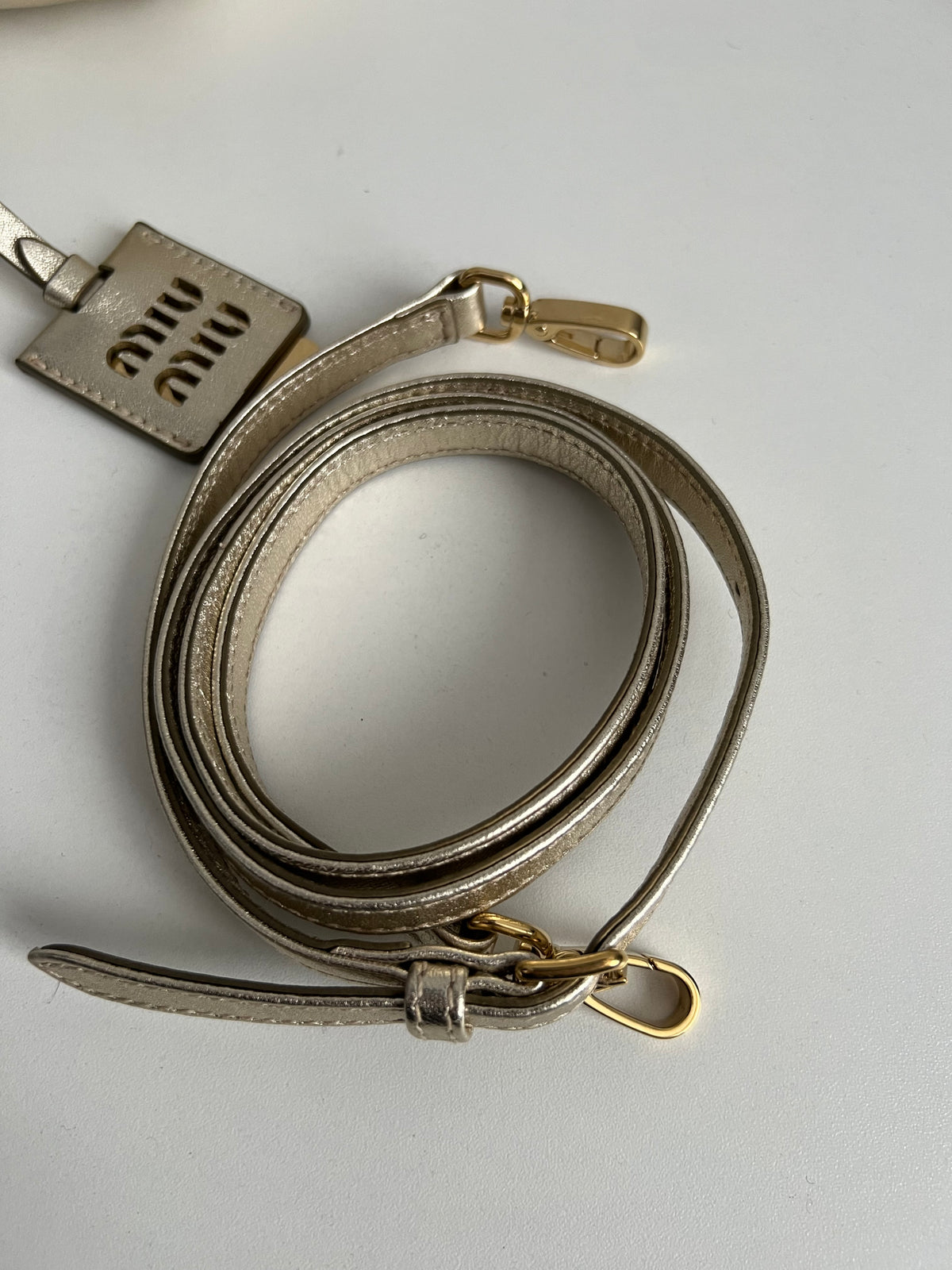 Miu Miu Arcadie Matelassé Nappa Leather Bag in Purite