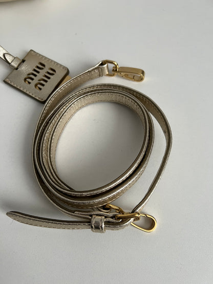 Miu Miu Arcadie Matelassé Nappa Leather Bag in Purite