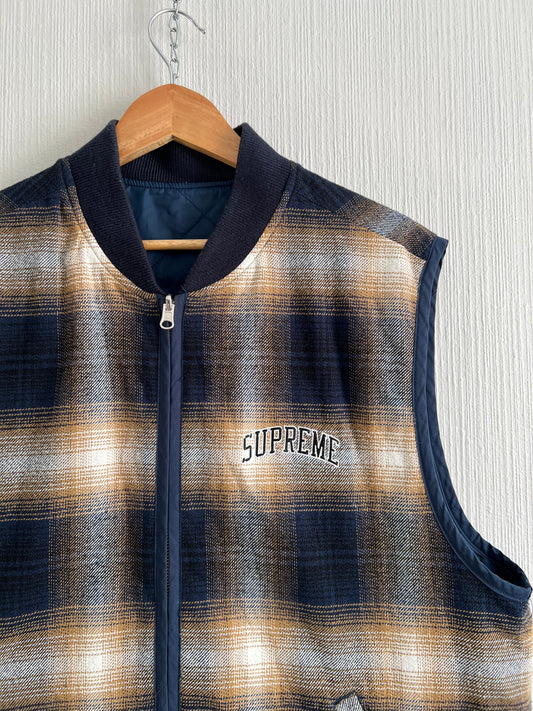Supreme Reversible Shadow Plaid Mens Vest