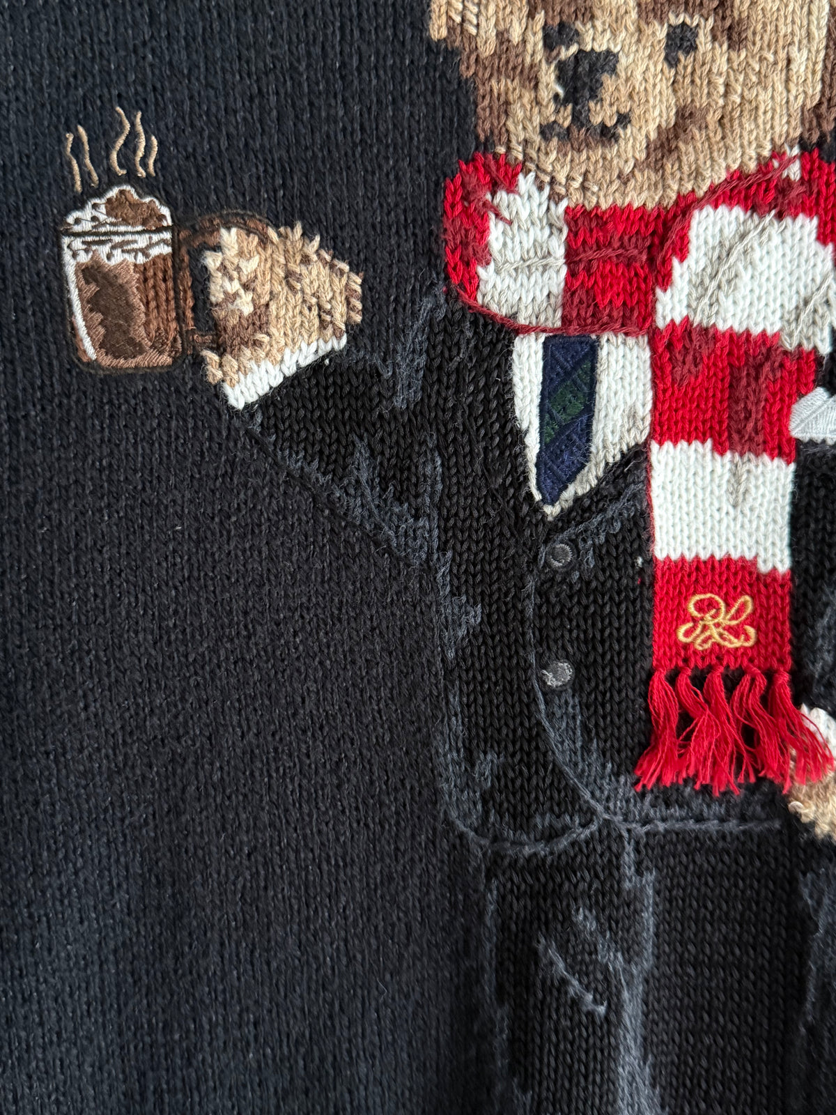 Polo Ralph Lauren Cocoa Bear Sweater Black Knit