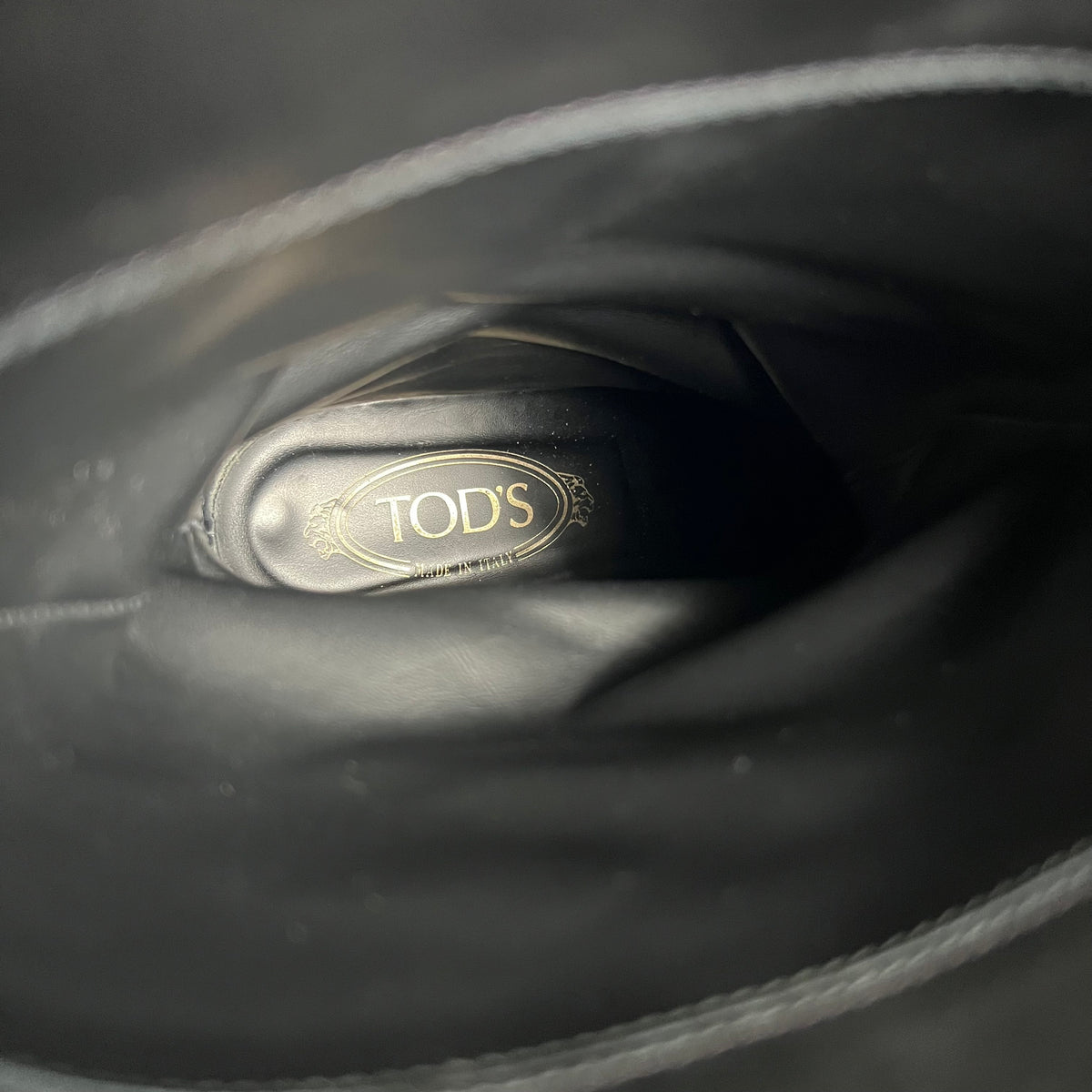 Tod's Black Leather and Suede Fibbie Mid Calf Biker Boots