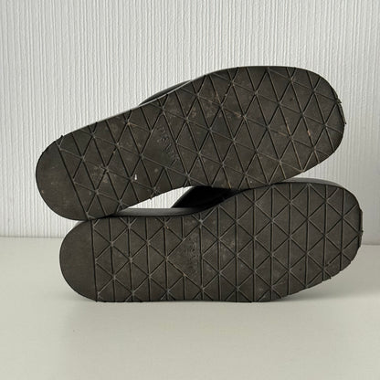 Prada Soft Padded Nappa Leather Thong Wedge Sandals