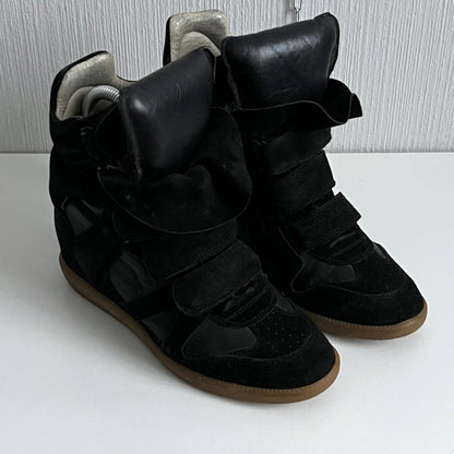 Isabel Marant Bekett Black Suede Leather Trainers Womens Shoes