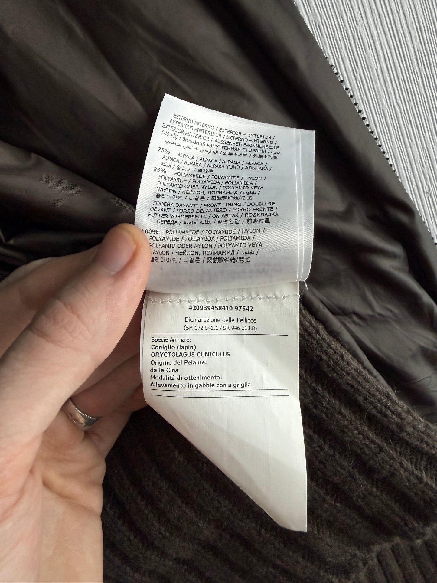 Moncler FW18 Rabbit Fur Camo Zip Up Cardigan Sweater