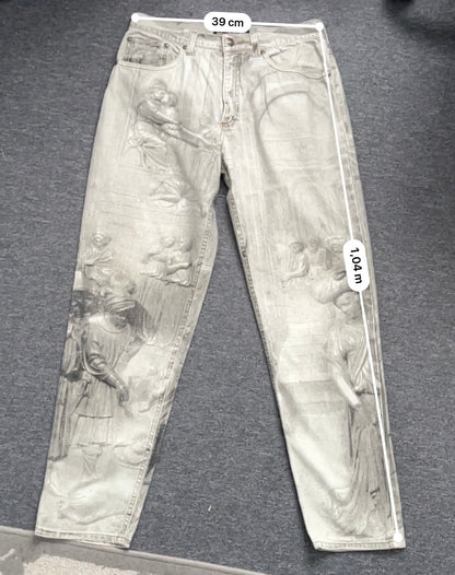 Roberto Cavalli AW1995 Medieval Art Renaissance Print Pants