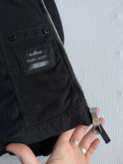 Stone Island Shadow Project FW21 High Density R-Nylon Jersey Real Down Jacket in Black