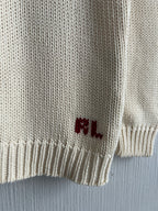 Polo Ralph Lauren American Flag Heavy Knit Cream Cotton Sweater