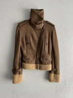 Christian Dior Lambskin Leather Shearling Biker Jacket