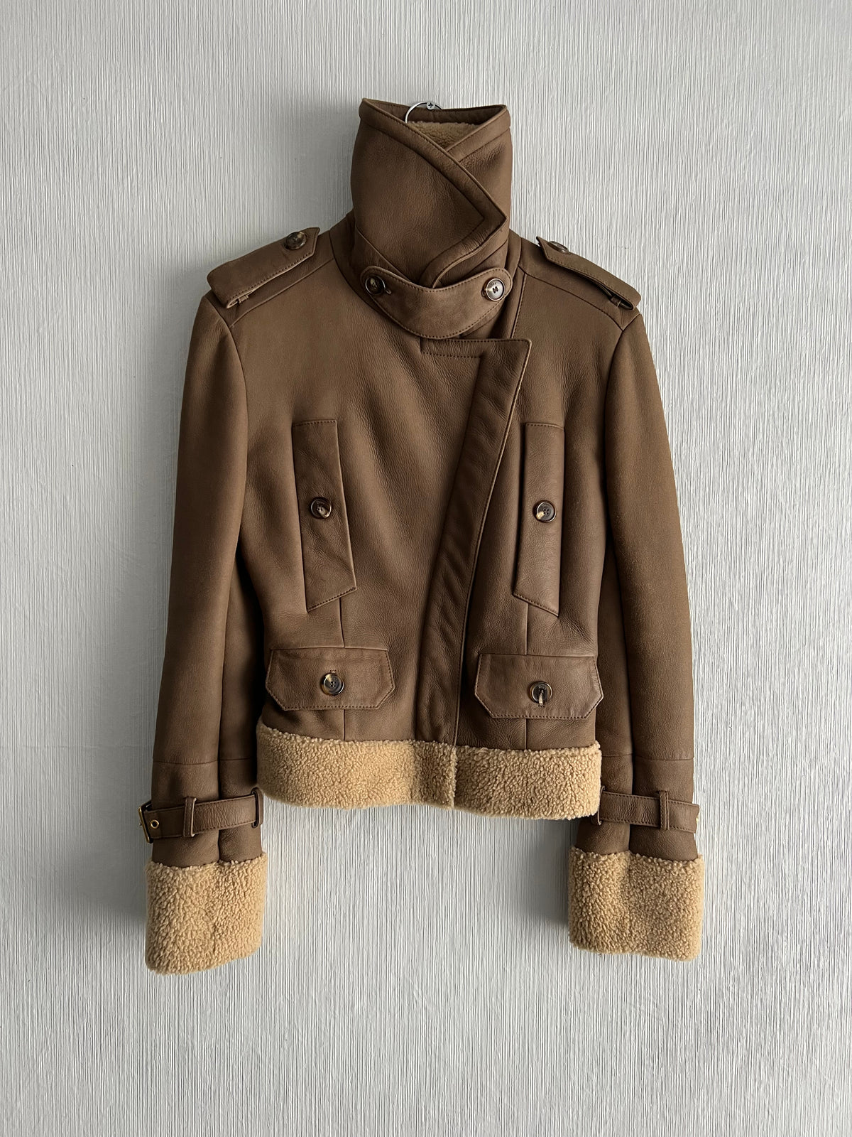 Christian Dior Lambskin Leather Shearling Biker Jacket