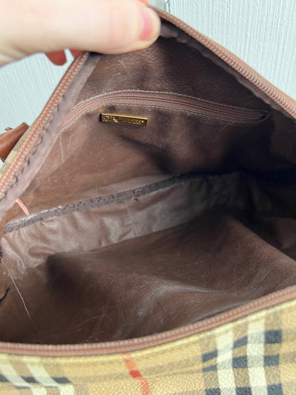 Burberry's Haymarket Check Leather-Trimmed Handle Bag