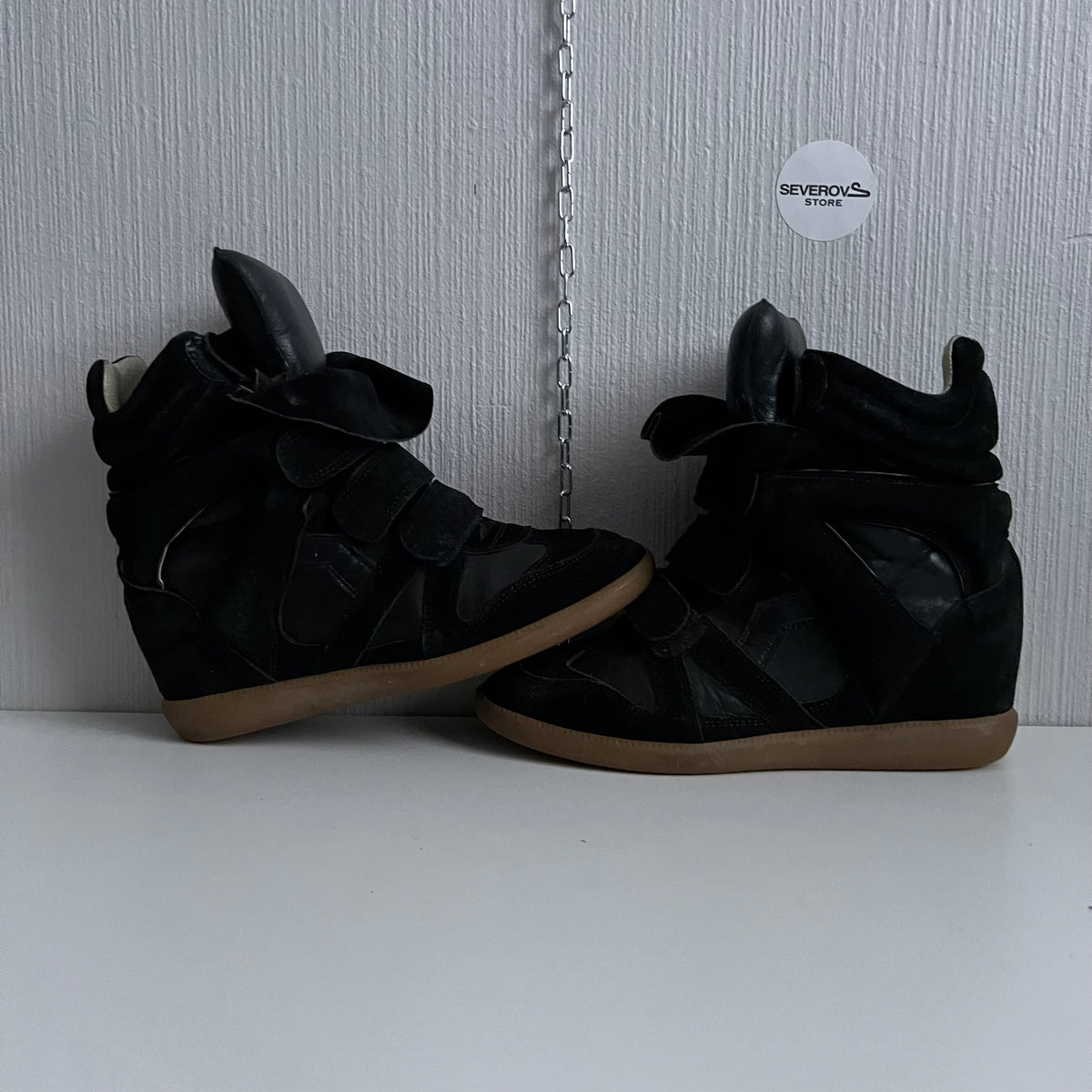 Isabel Marant Bekett Black Suede Leather Trainers Womens Shoes