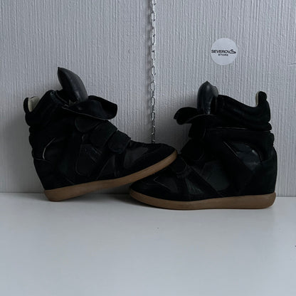 Isabel Marant Bekett Black Suede Leather Trainers Womens Shoes