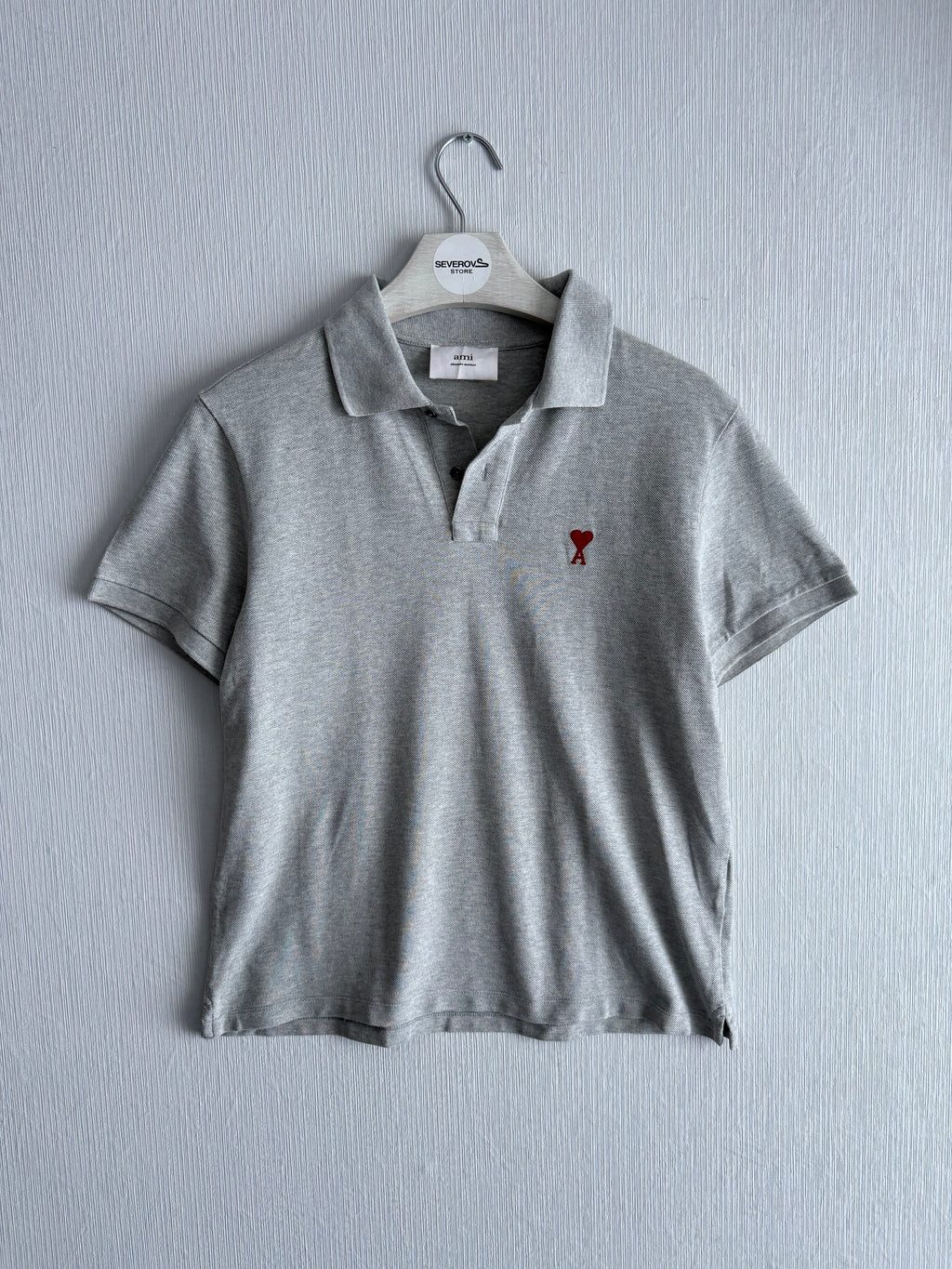 Ami Mens Grey Polo T-shirt