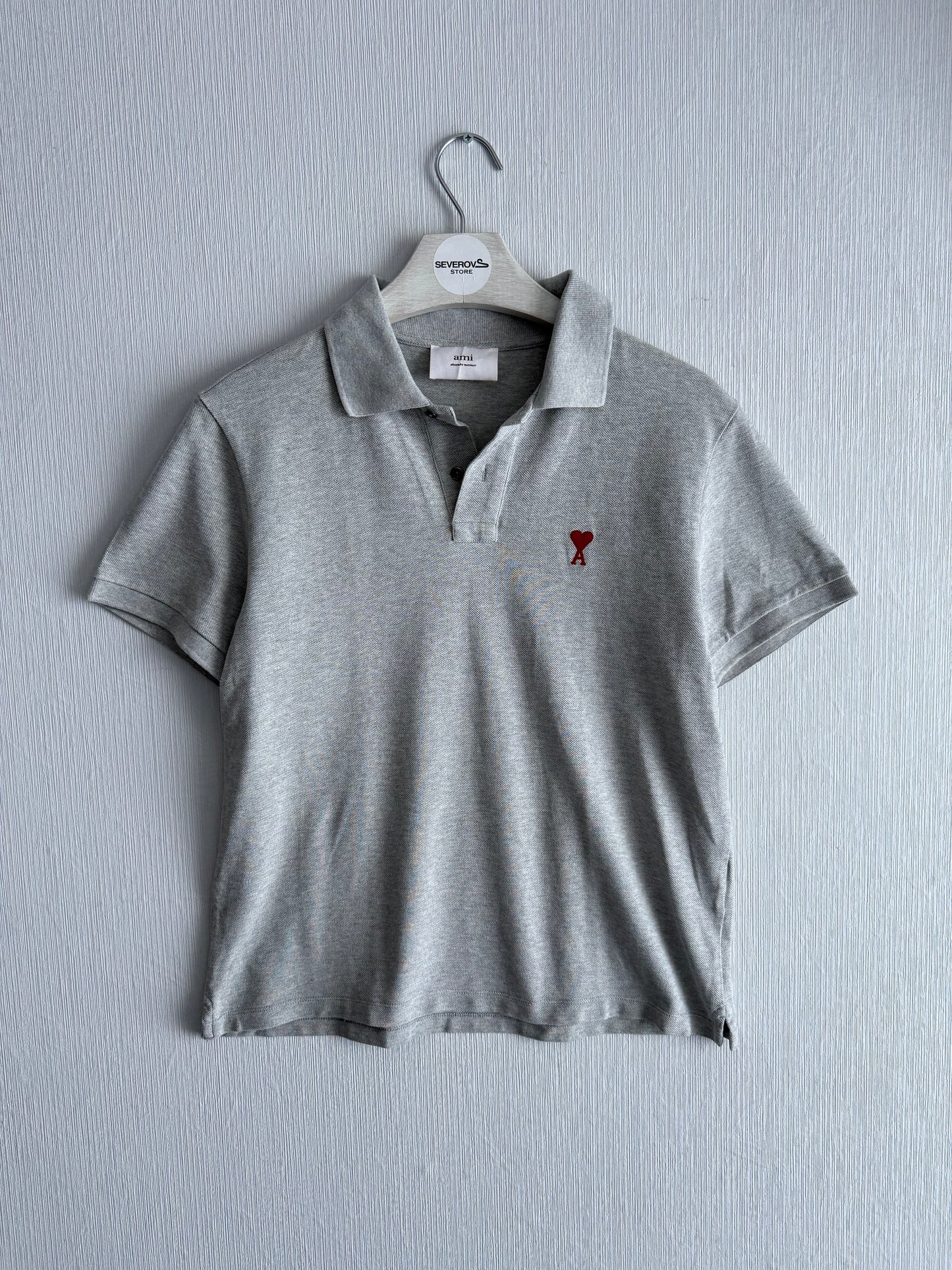 Ami Mens Grey Polo T-shirt