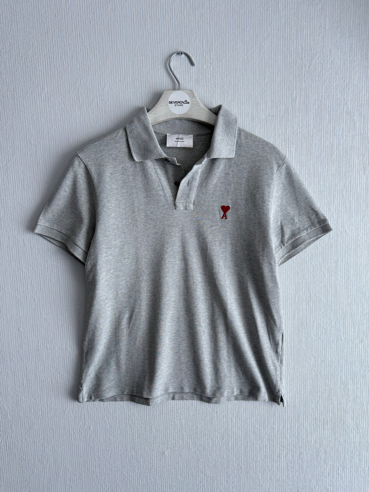 Ami Mens Grey Polo T-shirt
