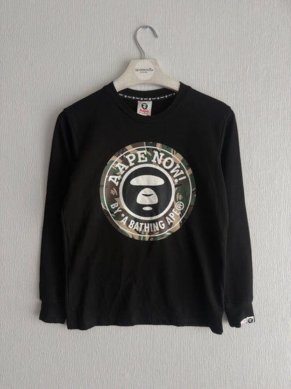 Bape Black Cotton Longsleeve T-shirt