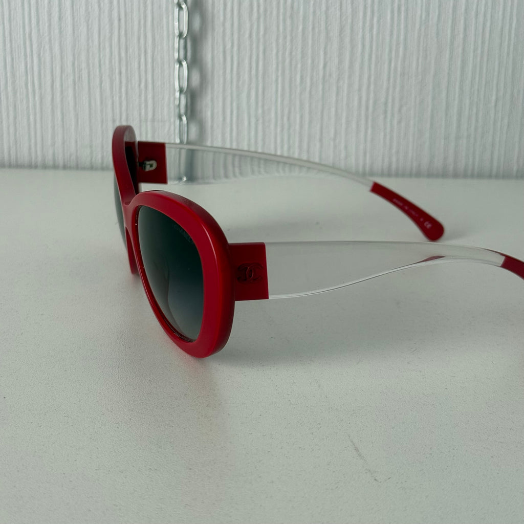 Chanel Red Cat Eye CC Sunglasses