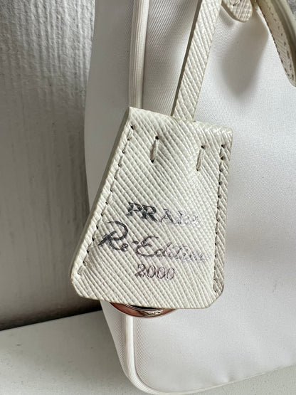 Prada Re-Edition 2000 White Shoulder Bag