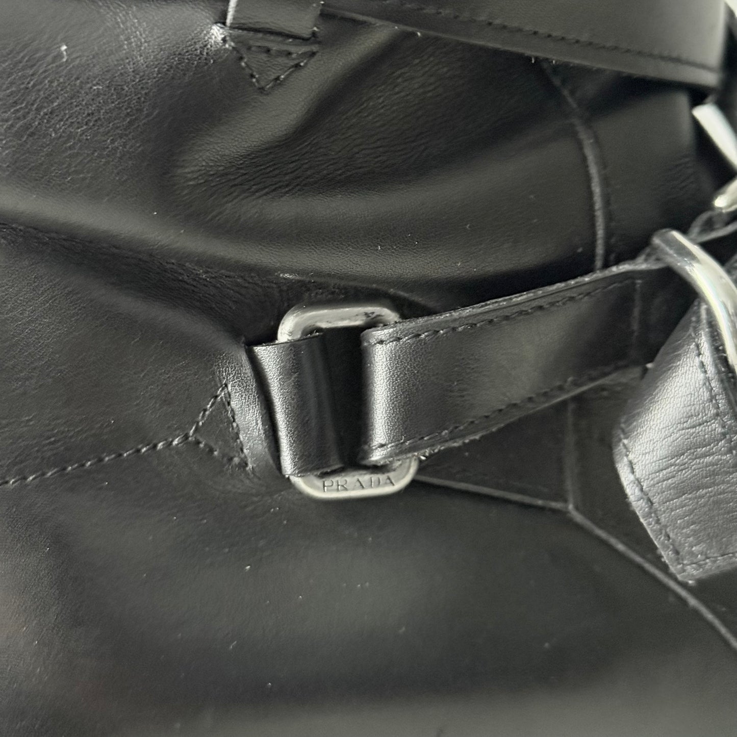 Prada Black Leather Mens Riding Boots