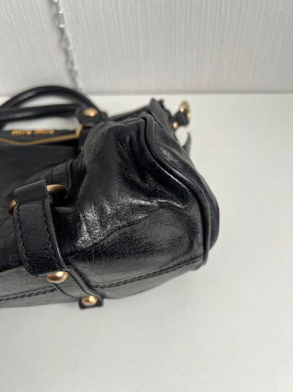 Miu Miu Bow Black Leather Bag