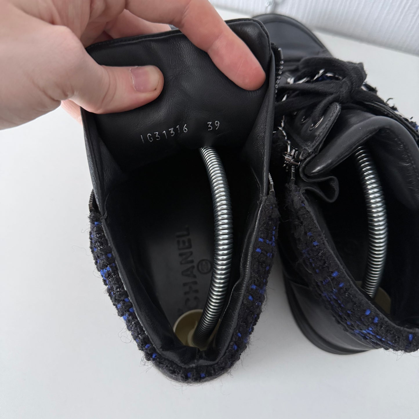 Chanel CC High Top Trainers Sneakers Zip Chain Shoes