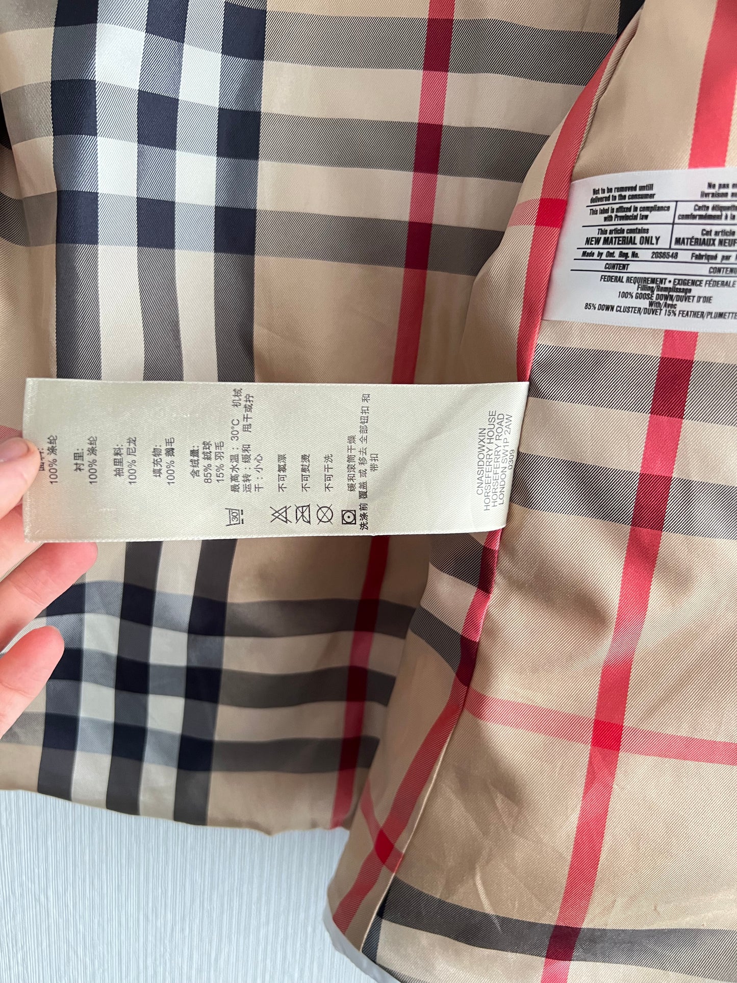 Burberry White Down Puffer Jacket