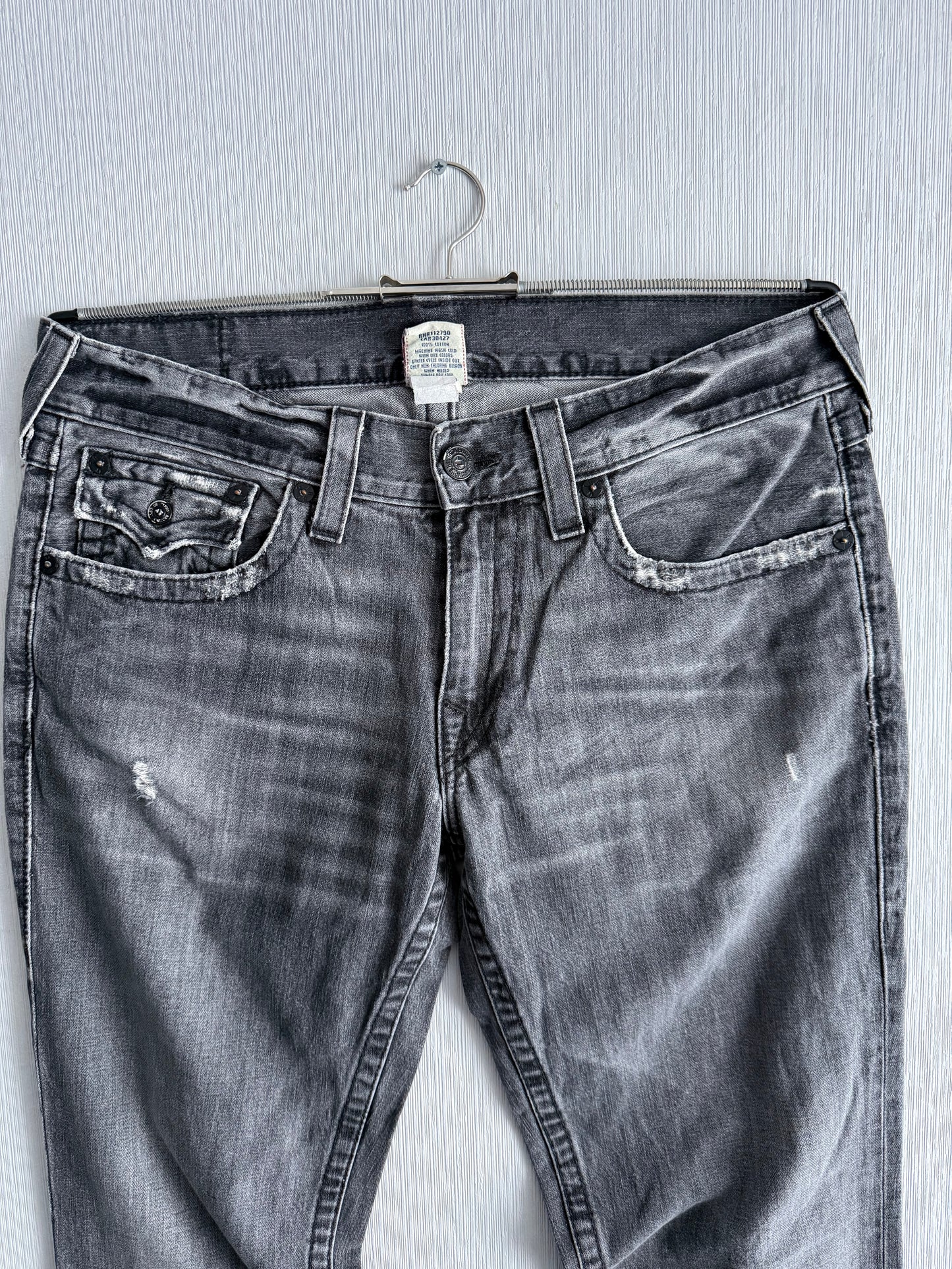 True Religion Vintage Grey Straight Jeans