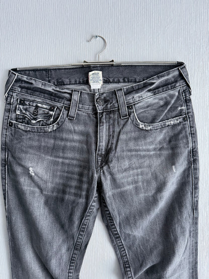 True Religion Vintage Grey Straight Jeans