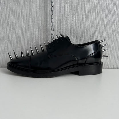 Balenciaga Spiked Derby Men’s Black Leather Shoes