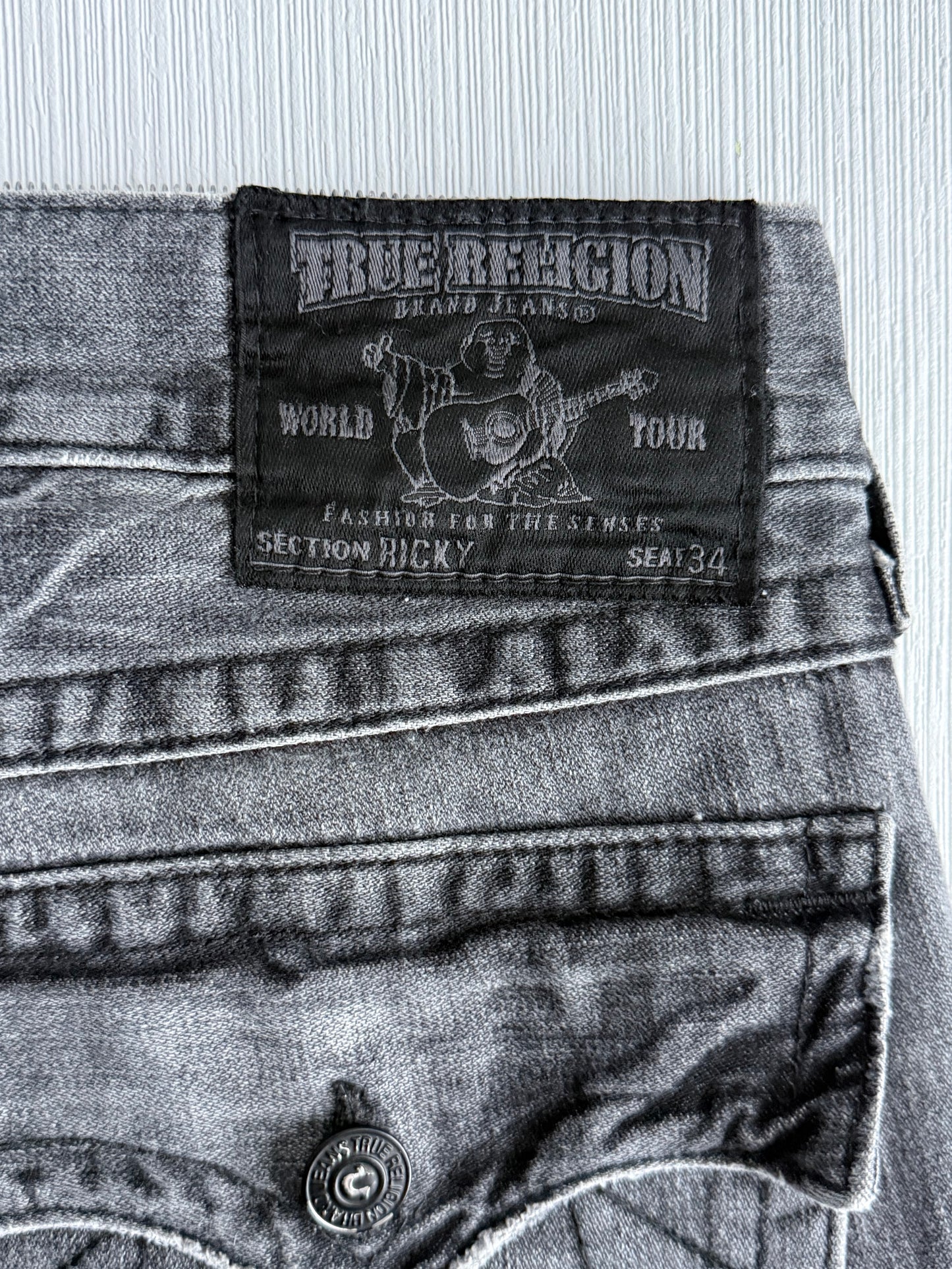True Religion Vintage Grey Straight Jeans
