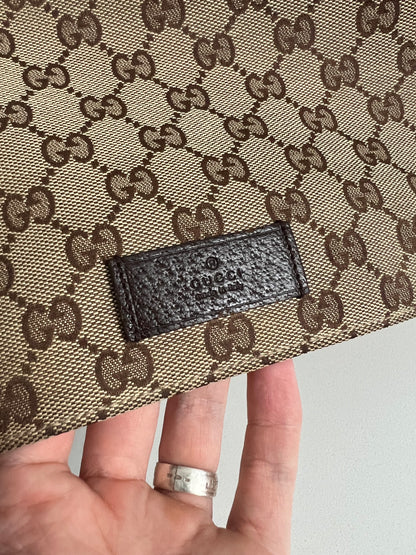 Gucci GG Monogram Canvas Flap Messenger Bag