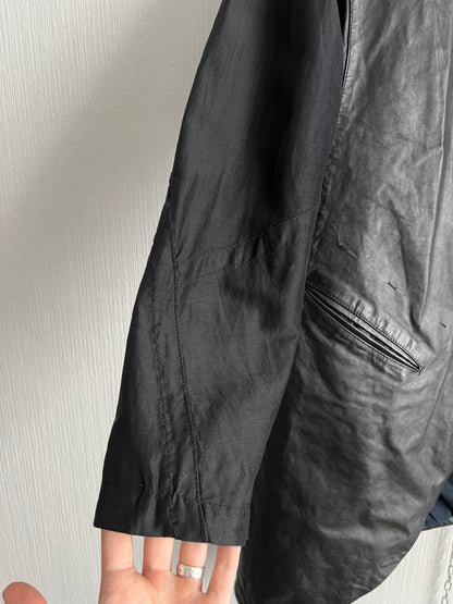 Lost & Found Ria Dunn Avant Garde Mens Leather Black Coat