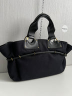Gucci by Tom Ford Black Canvas Tote with Leather Trim