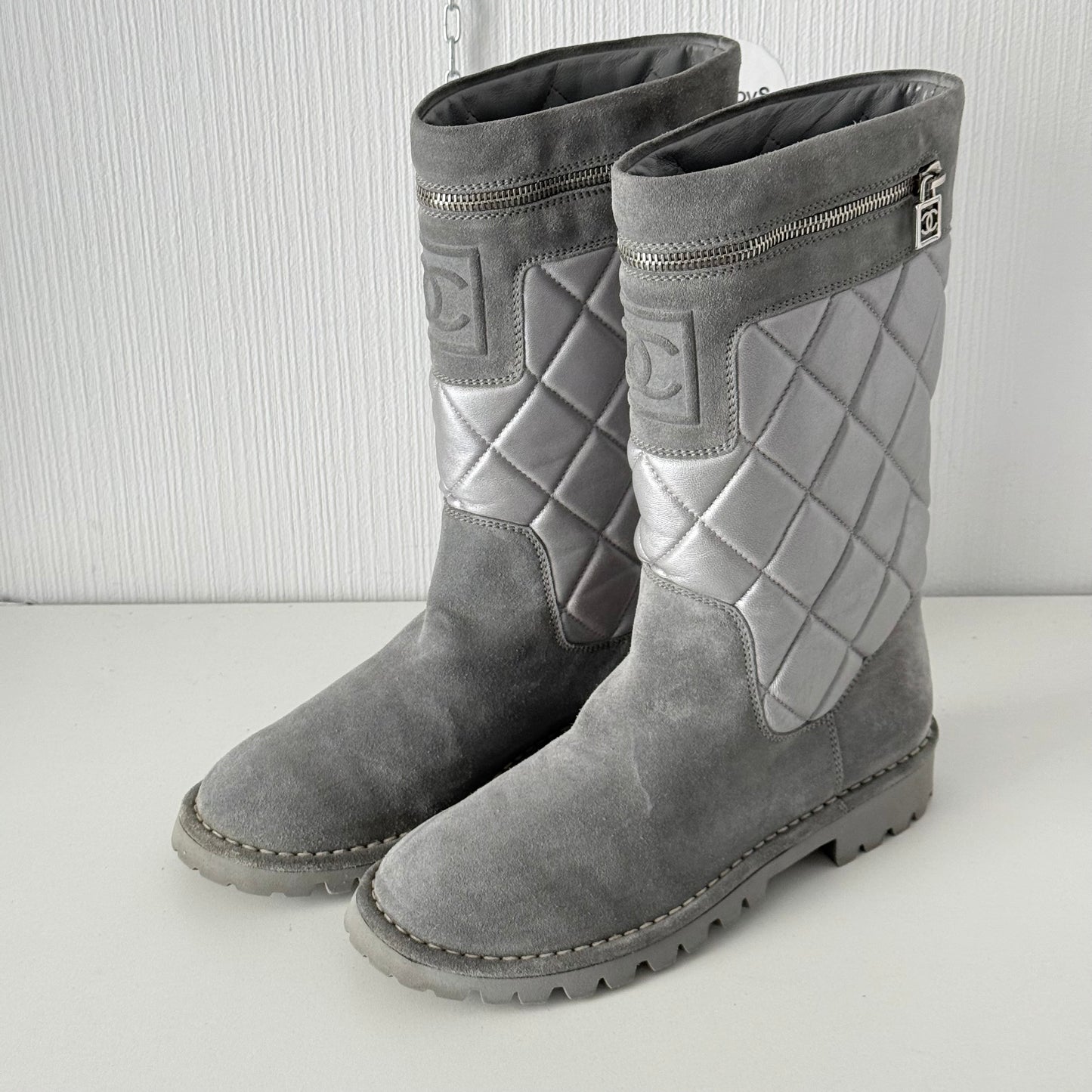 Chanel Black Suede Leather Coco Cocoon Boots by Karl Lagerfeld