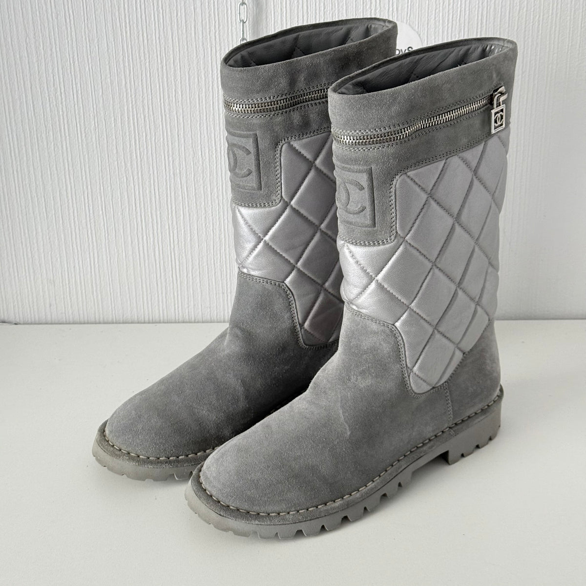 Chanel Black Suede Leather Coco Cocoon Boots by Karl Lagerfeld