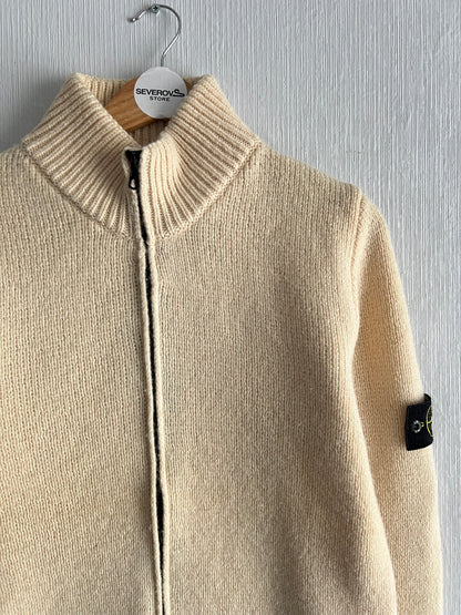 Stone Island Wool Beige Zip Sweater