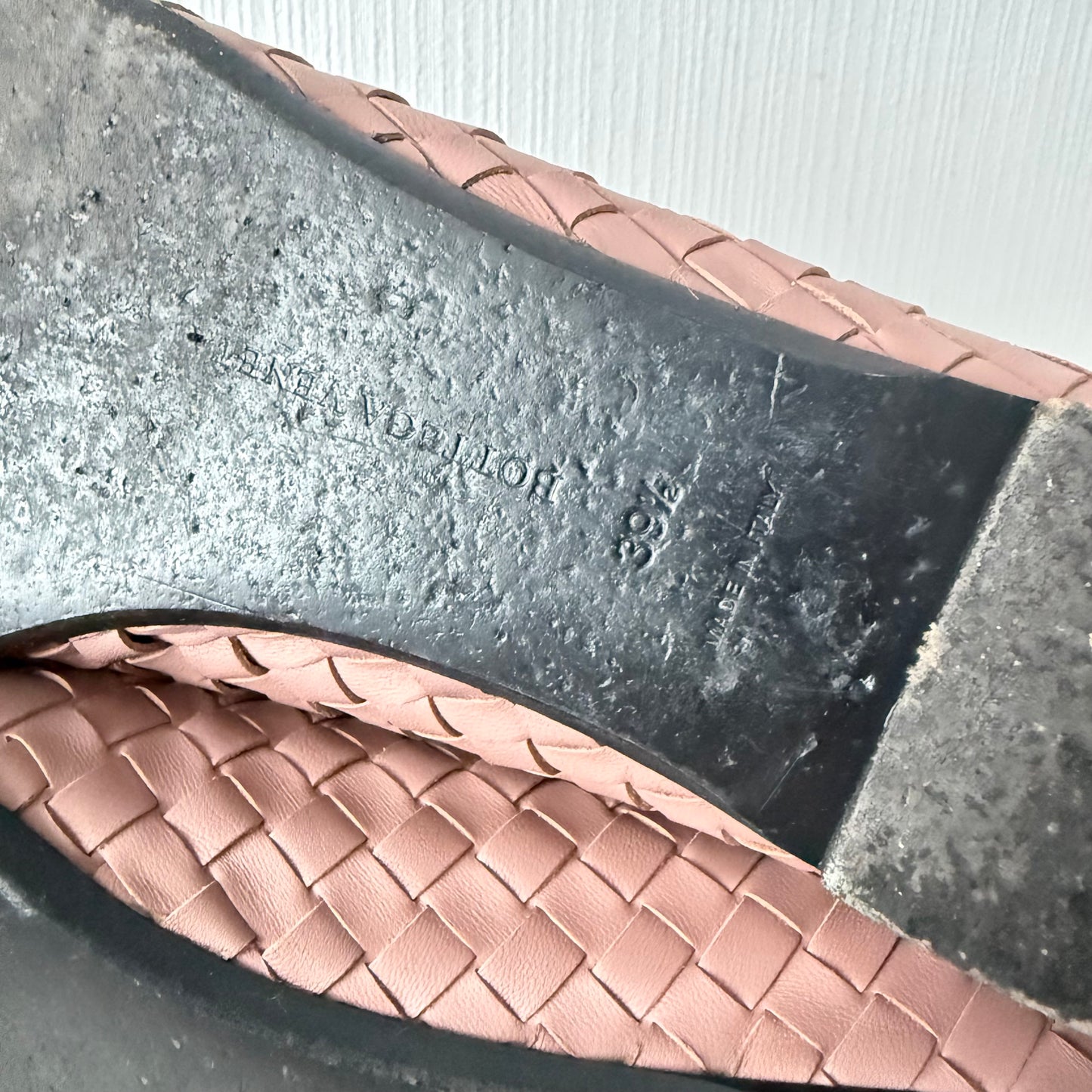 Bottega Veneta Pink Intrecciato Leather Loafers