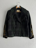 191 Ralph Lauren Denim & Supply Tartan Plaid Wool blend Pea Coat