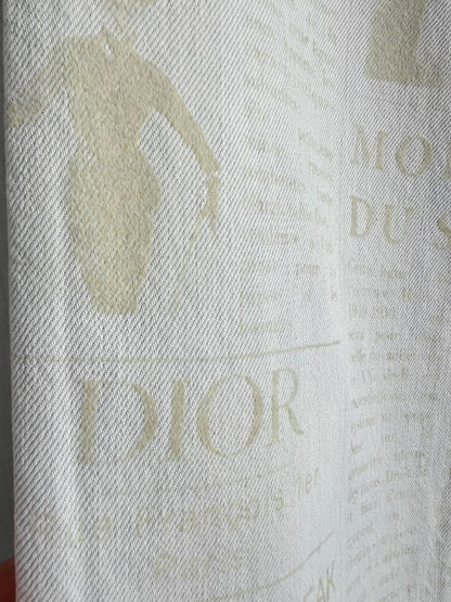 Christian Dior SAMPLE Gazette Print Faded Blue Denim Jeans