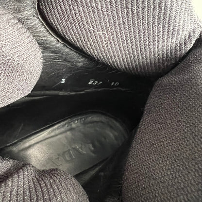 Prada Vintage Combat Black Leather Boots