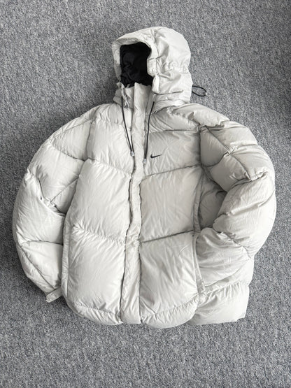 Nike Therma-FIT Light Gray Puffer Jacket with Hood
