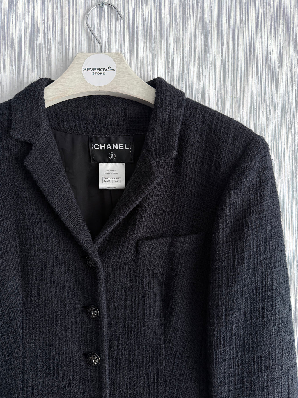 Chanel Bombay Timeless Tweed Blazer Jacket in Black Cotton